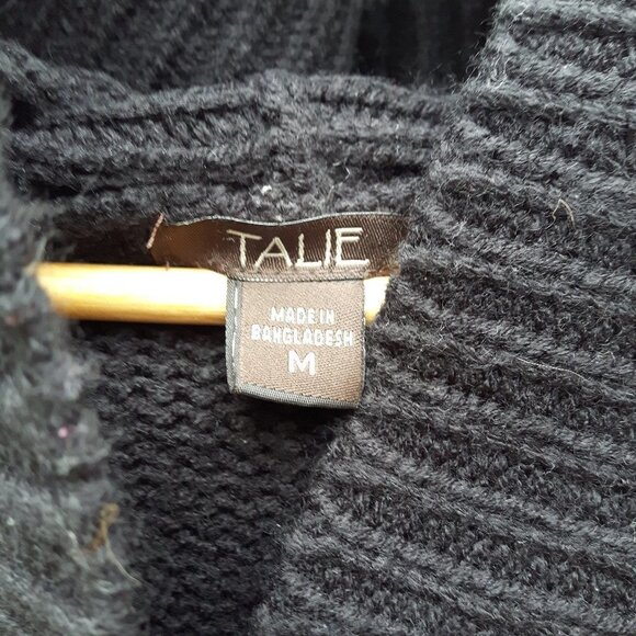 Talie Black Knit Sweater Shrug Short Sleeve M - Picture 2 of 3